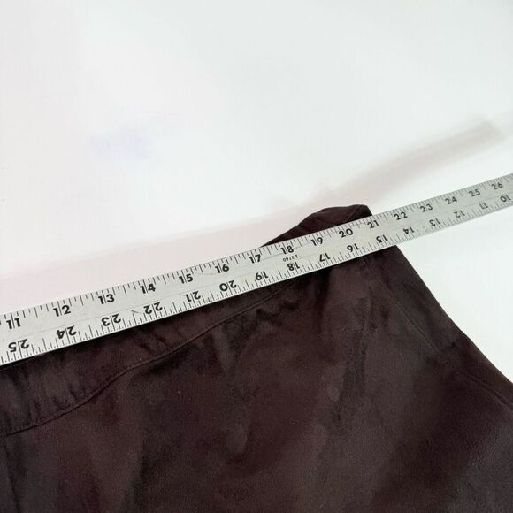 Talbots Pants Women 20W Brown Stretch Faux Leather Suede Velour Pull on Tapered - Picture 4 of 10
